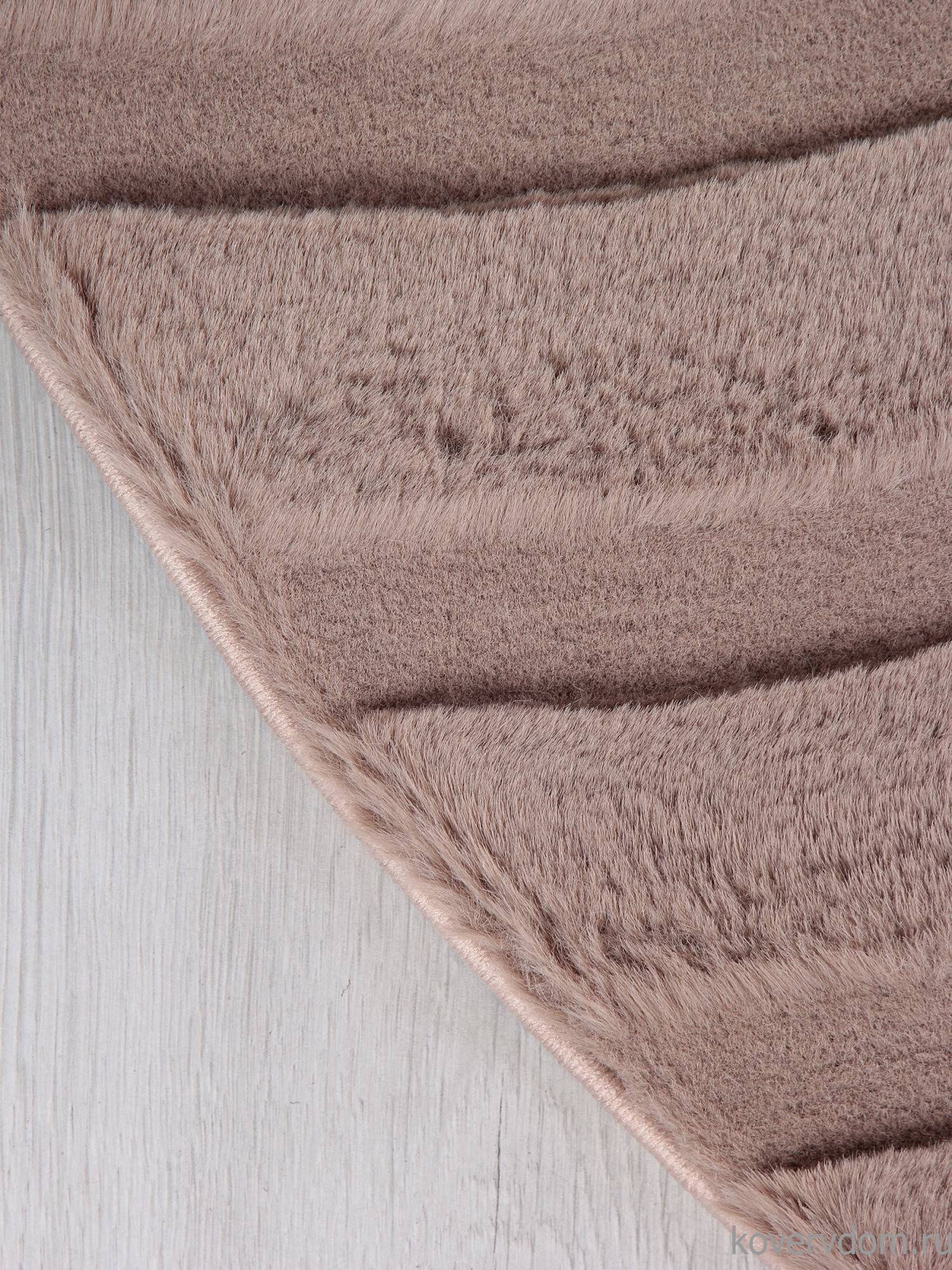 Ковер из искусственного меха RABBIT CARVING PX4005 BROWN / BROWN Круг