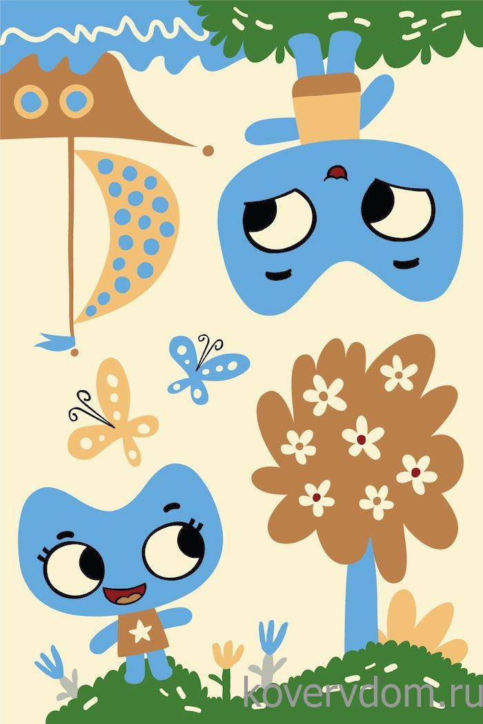 Детский ковер мультики Котики Вперед! - Котики на травке