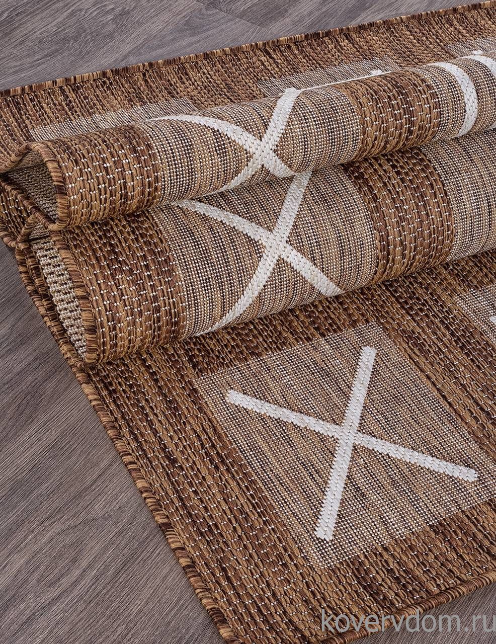 Ковер циновка VEGAS S003 BROWN-CREAM