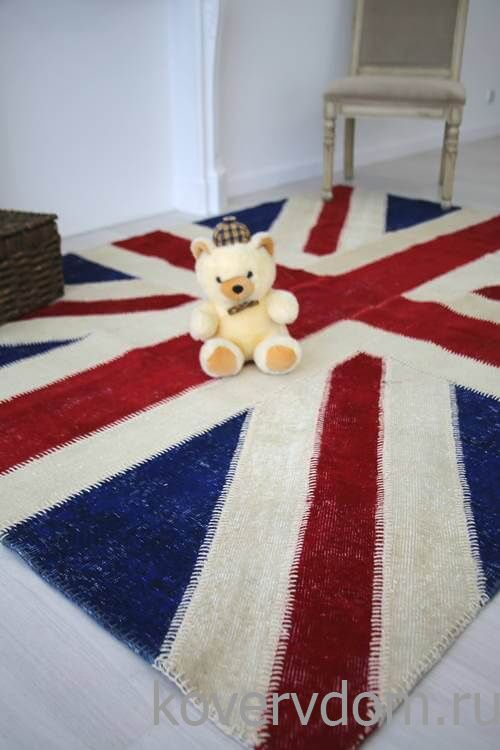 Ковер винтажный ручной работы Британский флаг Vintage Flag Patchwork 22228