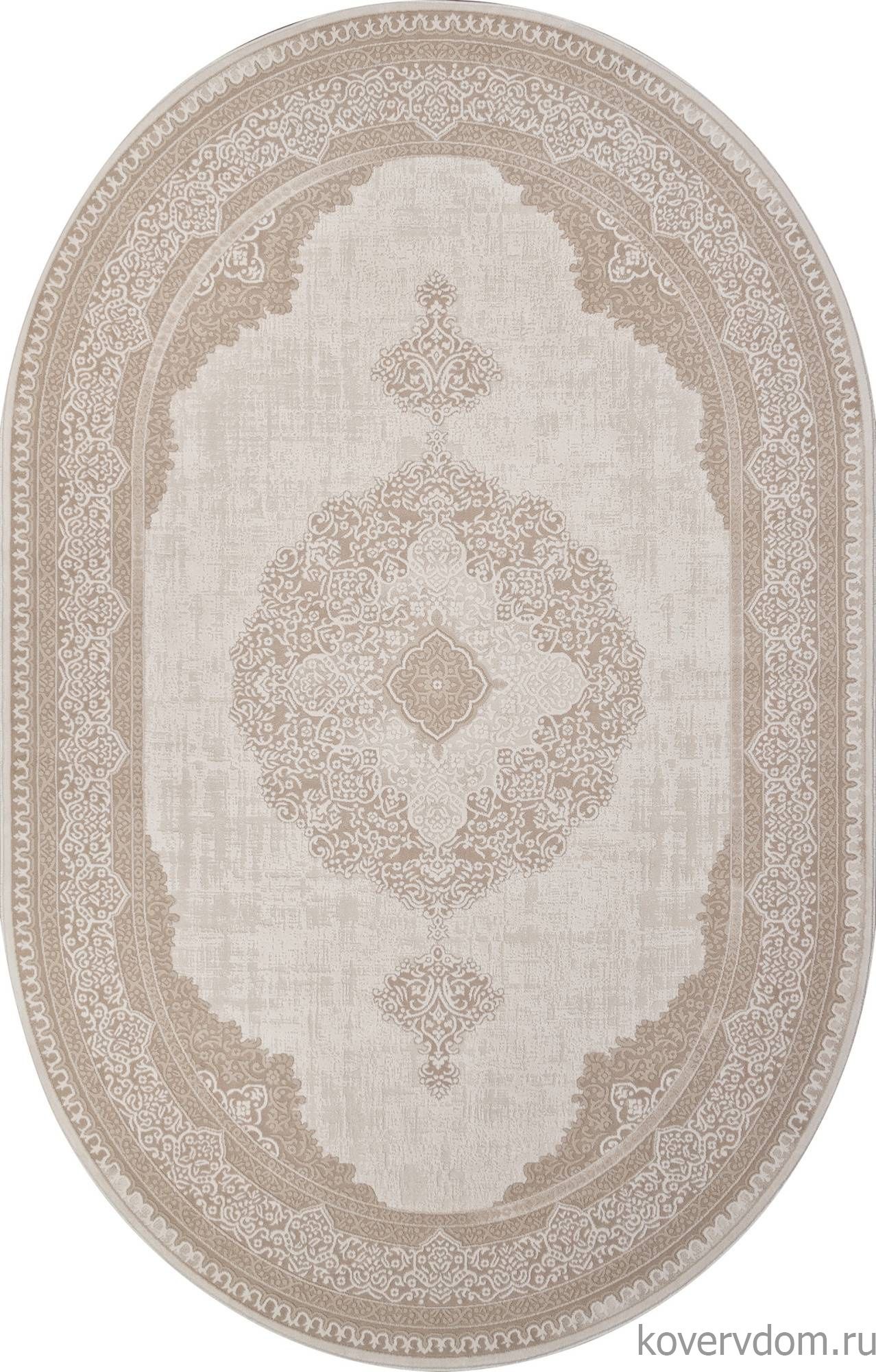 Ковер SIESTA M029A WHITE / LIGHT BEIGE Овал
