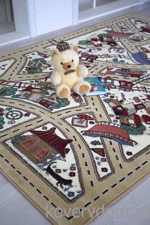 Детский ковер Веселые дорожки-L бежевый